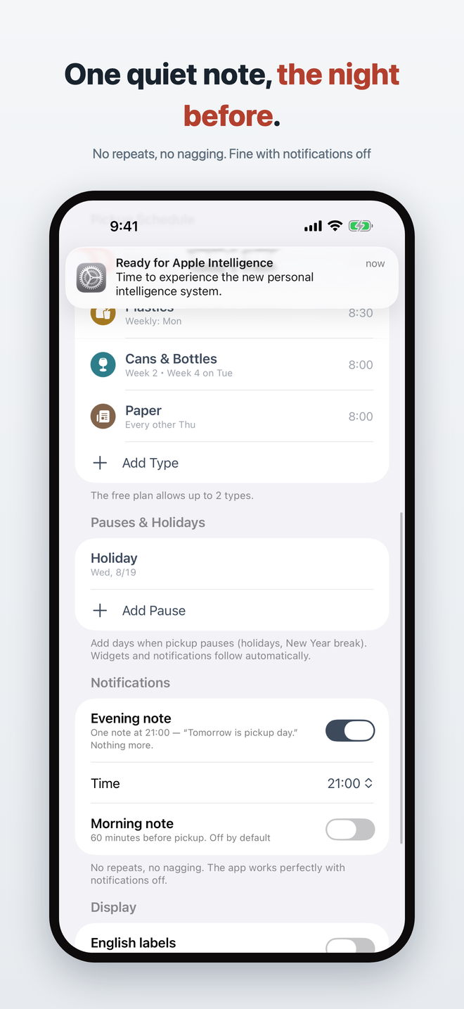 Notification settings